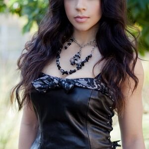 Elegant Black Leather Skirt Set